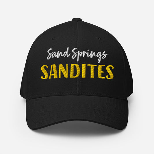 Sand Springs Sandites black Flexfit hat