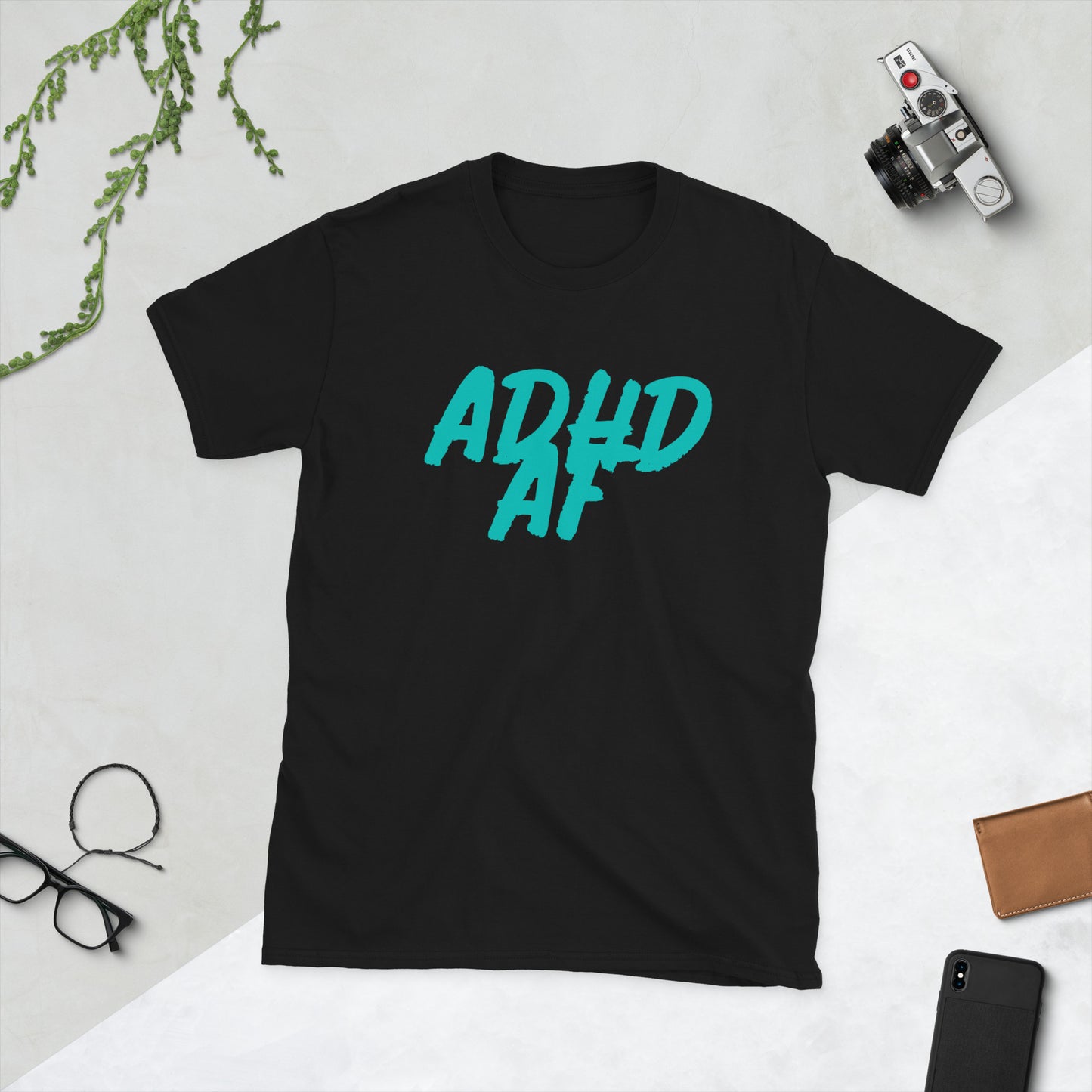 ADHD AF - Teal Logo - Adult T-Shirt