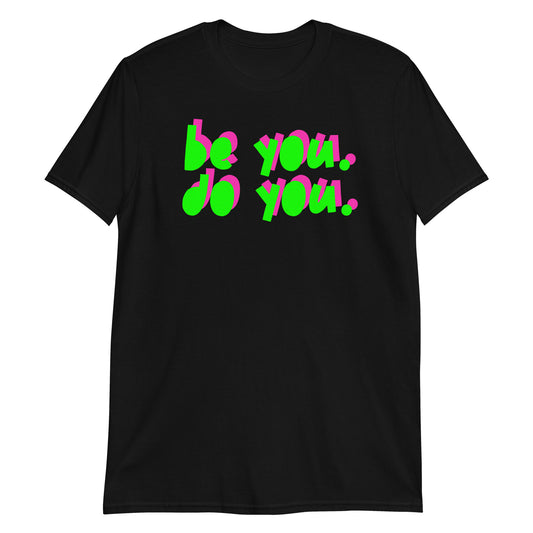 BYDY - Neon Green/Hot Pink Logo - Adult T-Shirt