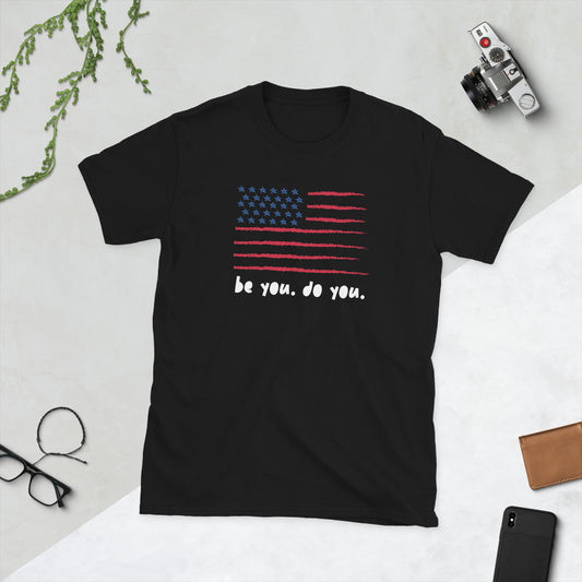 BYDY - American Flag Logo - Adult T-Shirt