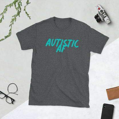 Autistic AF - Teal Logo - Adult T-Shirt