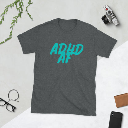 ADHD AF - Teal Logo - Adult T-Shirt