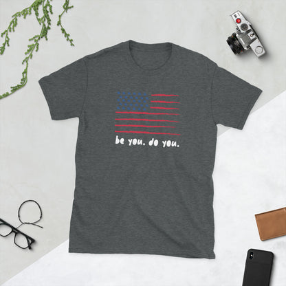 BYDY - American Flag Logo - Adult T-Shirt