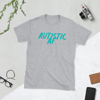 Autistic AF - Teal Logo - Adult T-Shirt