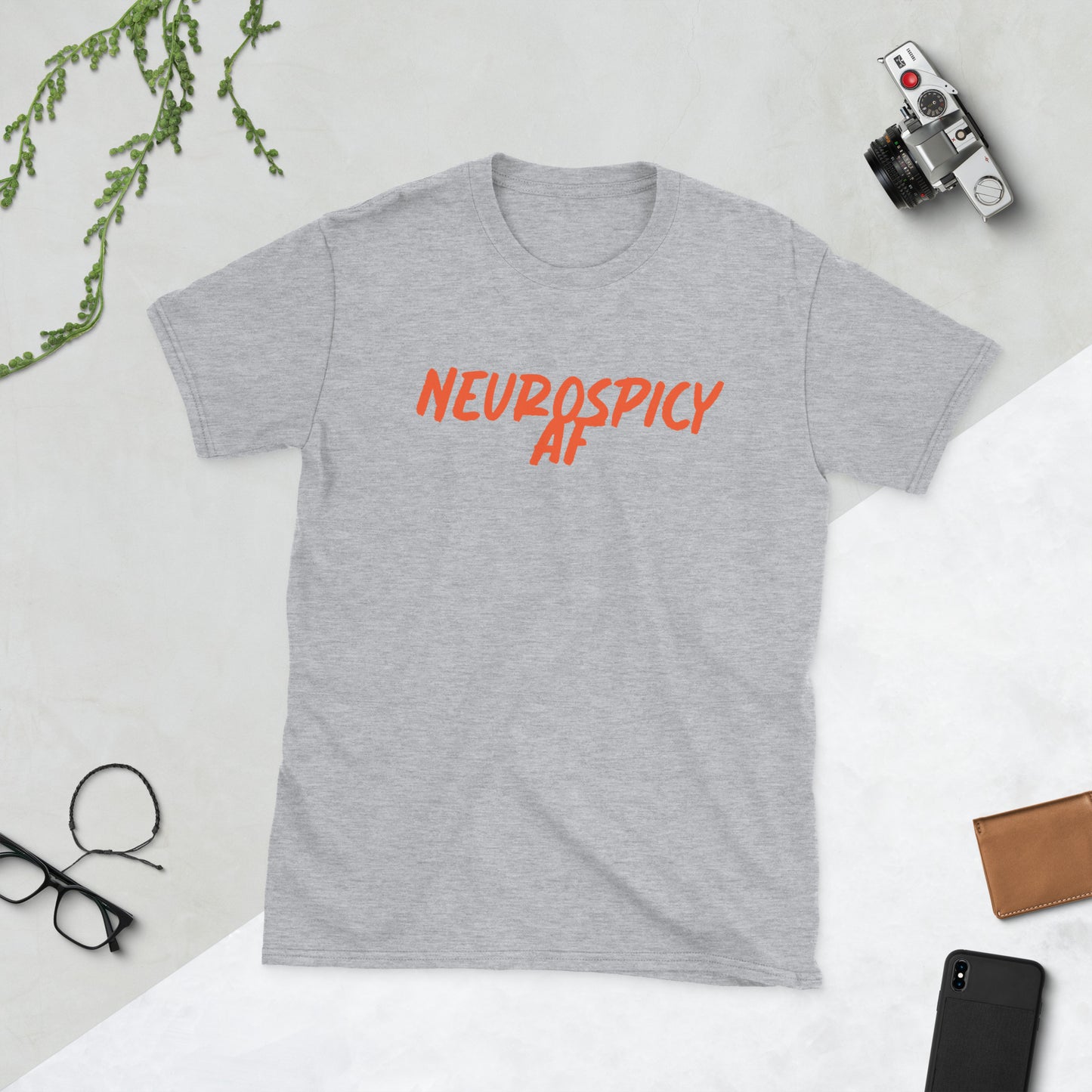 Neurospicy AF - Orange Logo - Adult T-Shirt