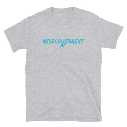 Neurodivergent AF - Sky Blue Logo - Adult T-Shirt