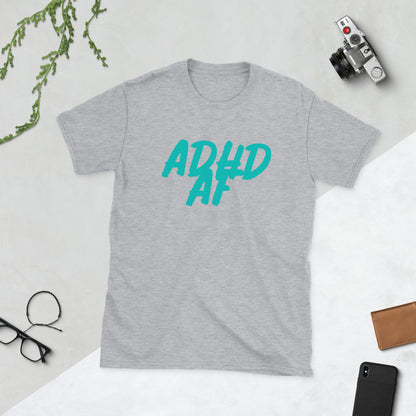 ADHD AF - Teal Logo - Adult T-Shirt