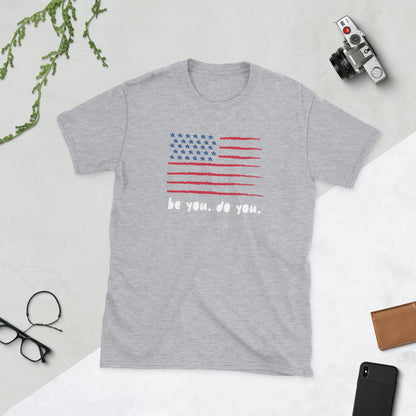 BYDY - American Flag Logo - Adult T-Shirt