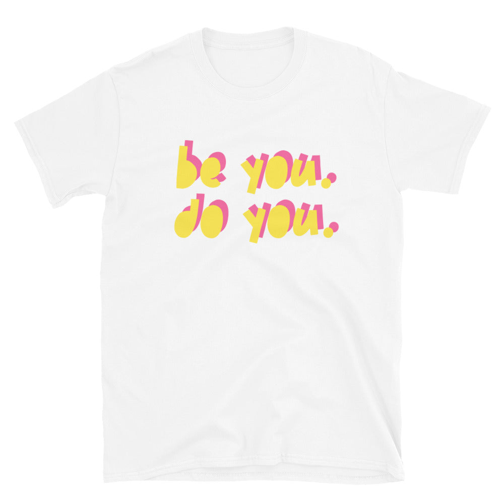 BYDY - Yellow/Pink Logo - Adult T-Shirt
