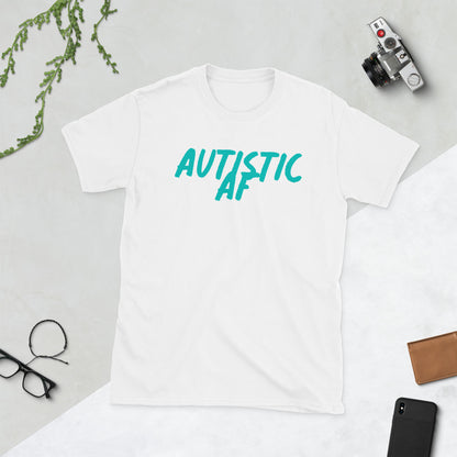 Autistic AF - Teal Logo - Adult T-Shirt