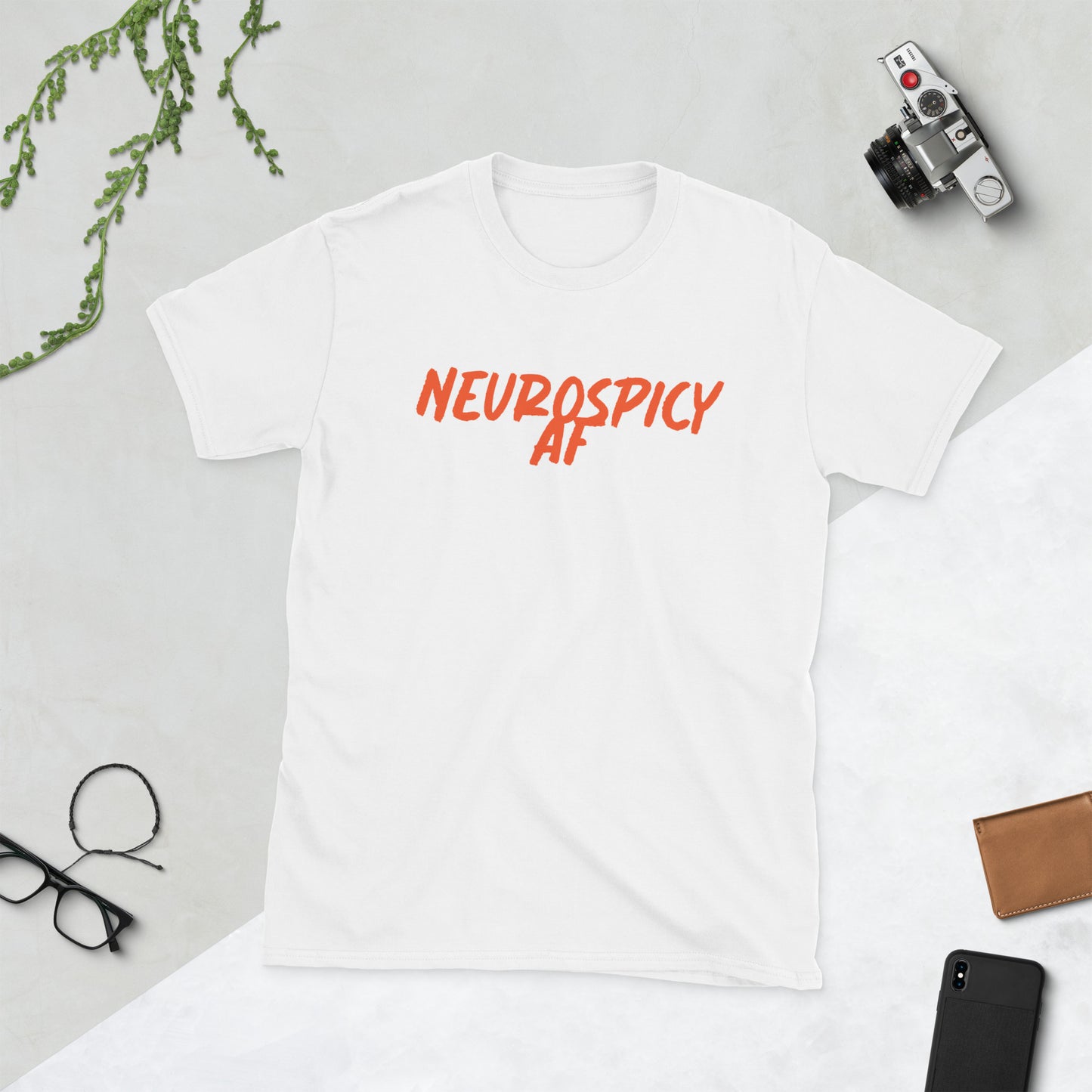 Neurospicy AF - Orange Logo - Adult T-Shirt