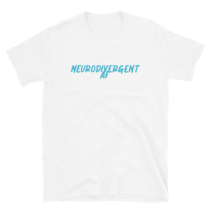 Neurodivergent AF - Sky Blue Logo - Adult T-Shirt