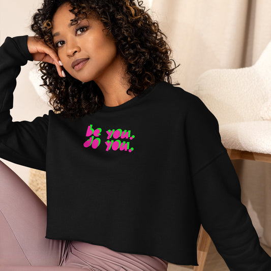 BYDY - Hot Pink/Neon Green Logo - Crop Sweatshirt