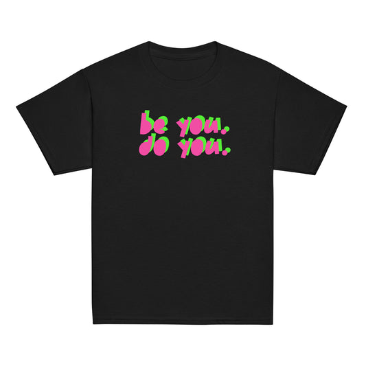 BYDY - Hot Pink/Lime Green Logo - Kids Tee
